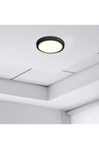 24 Watt Günışığı Ledli, Çok Kaliteli Sıva Üstü Metal Kasa Tavan Armatürü, 1700 Lümen 3000k Armatür Beyaz - Siyah