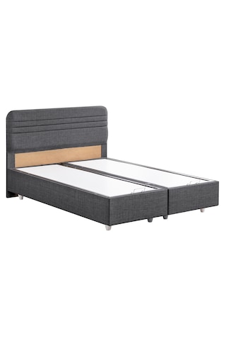 Mila İkili Set, Mila Çift Kişilik Baza Başlık Seti - Antrasit 150 x 200