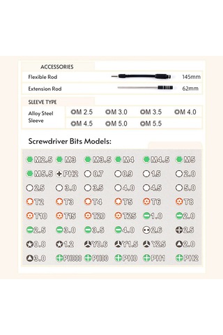 52-in-1 Çok Fonksiyonlu Taşınabilir Hassas Tornavida Seti