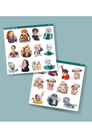 Emoji Seti 2 Li Parlak Sticker Set Harry Potter Karakterleri Emoji Süsleme Etiket Çıkartmaları Telefon Etiketi Mor