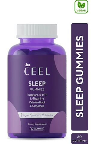 VitaCeel Uyku Döngüsüne Yardımcı Vegan Sleep Gummy Vitamin Passiflora, Vitamin B6, 5- http, L-theanie