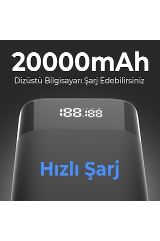 Bix Pb65w 20000mah Usb Ve 2 Type-c Pd 65w Üç Çıkışlı Powerbank