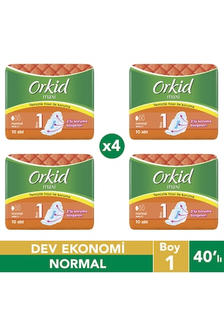 Orkid Maxi Normal Hijyenik Ped 40'Lı (10X4'Lü Paket)
