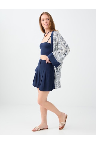 Jimmy Key Jimmy Key Lacivert Etnik Desenli Uzun Kol Dokuma Kimono 6sw147742494