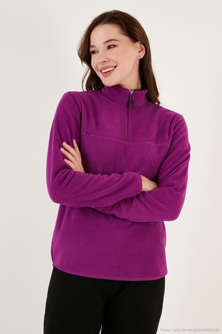 Lela Slim Fit Yumuşak Dokulu Anti-pilling Tüylenme Yapmayan 2'li Paket Polar Kadın Polar 590700200s2 Mor-lacivert