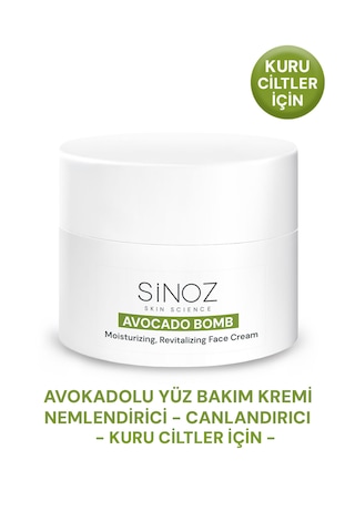 Sinoz Avokado Bomb Canlandırıcı ve Nemlendirici Yüz Bakım Kremi 50 ML