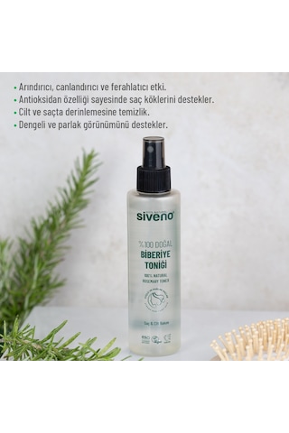 Siveno %100 Doğal Biberiye Suyu Saç Dökülmesi Karşıtı ve Hızlı Saç Uzatma Etkili Saç Toniği 150 ML