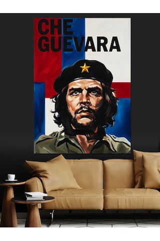 Che Guevara Politik Portre Dekoratif Kanvas - Mdf Ahşap Tablo