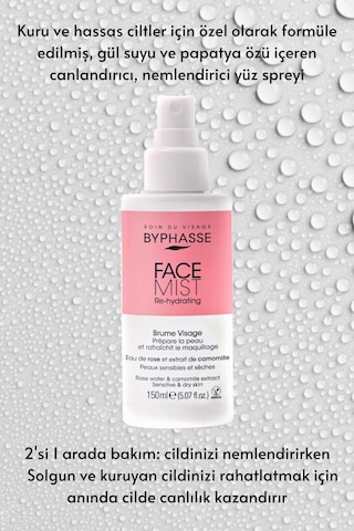 Byphasse Canlandırıcı ve Nemlendirici Yüz Spreyi 150 ML
