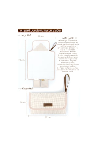 Bebek Çanta Alt Açma Minderi Clutch Seti Kahverengi