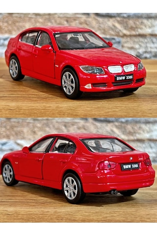 Bmw 330i Çek Bırak Die - Cast Metal Model Araba - Kırmızı 11.5 Cm