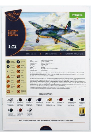 Clear Prop Models 72007 1/72 Ölçek, Gloster E28-39 Öncü Taarruz Jeti, Plastik Model Kiti-55948