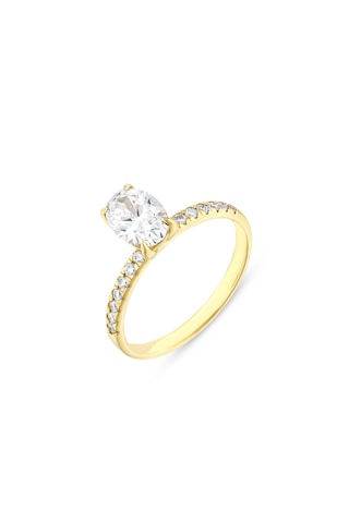 Lab Diamond Tektaş Yüzük Gold