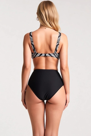 Benerly Kadın Bikini Takımı Balconette Kaplı Kolsuz Yüksek Bel Slip Etnik Çok Renkli