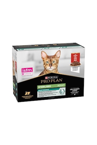 Purina Pro Plan Pouch Sos Sığır Etli Kısırlaştırılmış Kedi Konservesi 10 x 85 G