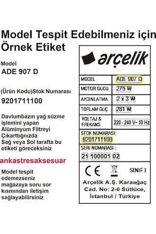Bde 6070 G Gri 8898171200 Davlumbaz Karbon Filtre 2li 1takım Bacasız Aspiratör Kömür Filtresi