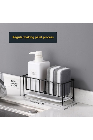 Teltree 304 Paslanmaz Çelik Mutfak Lavabo Organizer: Sünger, Çelik Top Ve Deterjan Saklama Rafı - Su Tüpü Sistemi İle Sıcak Yüzey Siyah Diğer