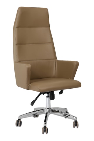 Hunt Mobilya Vaga Krem Deri Ofis Yönetici Koltuğu Kahverengi
