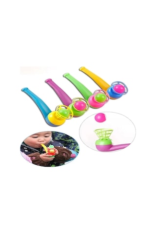 10 Adet Oyuncak Saksafon Popit Pipet Top Üfleme Oyunu Hediyelik Parti Eğlencesi 10