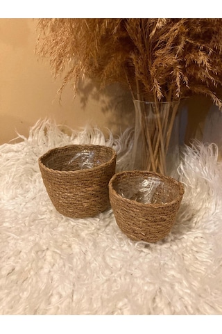 2li Hasır Silindir Saksılık En Küçük Boylar