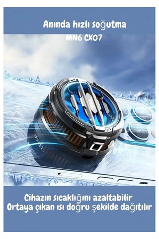 Telefon Tablet Soğutucu Fan 15w Power Radyatörlü Magsafe/manyetik