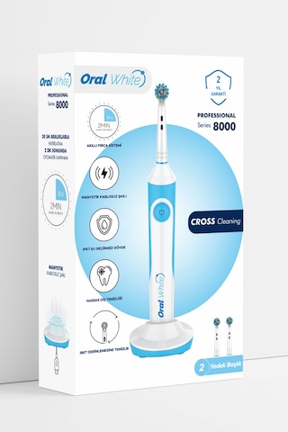 Oral White Professional Series 8000 Şarjlı Diş Fırçası Mavi