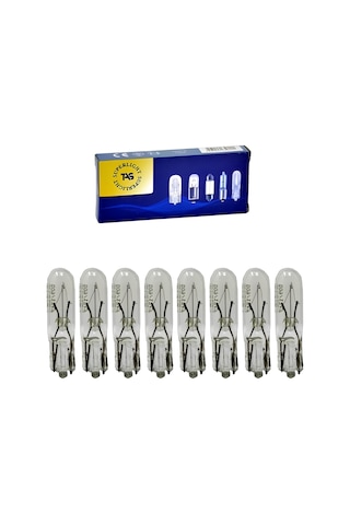 Tas 12 V 1.2 W 10 Adet Halojen Dipsiz T5 Ampul  Açık Sarı