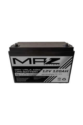 Maz Akü 12 Volt 120 Amper Ah Kuru Agm Vrla Ups Akü Yeni Üretim-93142