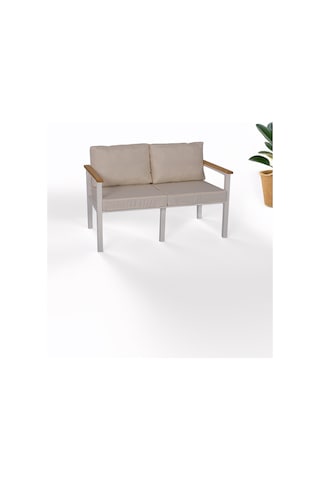 Neokas Metal Bahçe Oturma Grubu, Balkon Takımı, Kafe Koltuğu, Bekleme Alanı Koltuğu, 1 Adet İkili Koltuk Beyaz