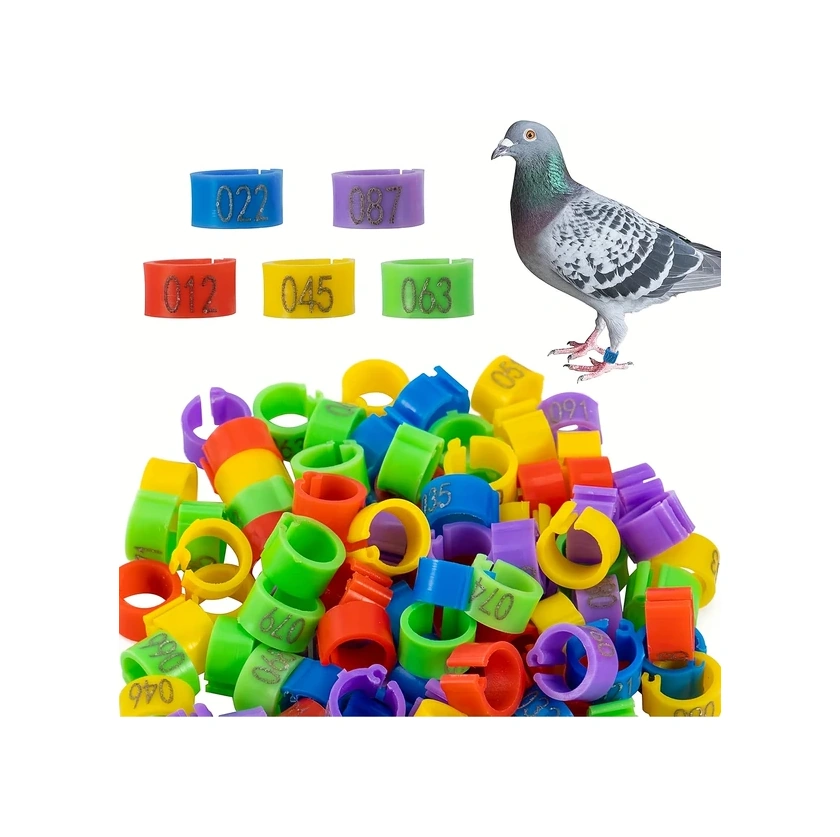 Willowhaven 100 Adet Mor 10mm Kuş Bilezik Halkası 1-100 Numara Kanarya Güvercin Markalama