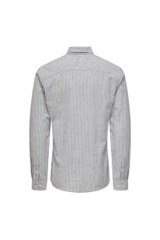 Only & Sons Onscaıden Ls Strıpe Lınen Shırt Lacivert 001