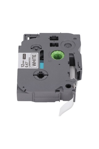 Yunboo 12mm Su Geçirmez Etiket Bantı 8m - Brother Pt-e100/d210/d450 Uyumlu - Beyaz Üstü Siyah Yazı - Dayanıklı Yapı - Pe Poşetli 1 Adet 1