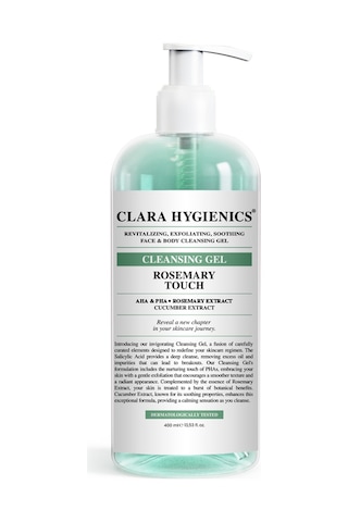 Clara Hygienics Rosemary Touch Cilt Tonu Eşitleyici Ölü Hücre Temizleyici Vegan Yüz Ve Vücut Temizleme Jeli 400 Ml