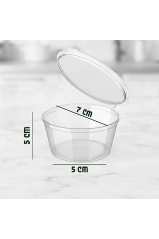 4 Oz 120 Ml, 100 Adet, Sıkı Ve Sızdırmaz Kendinden Kapaklı/sert Plastik Sosluk - Kemik Suyu Ve Sos Kabı Şeffaf