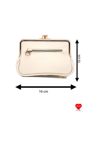 Jara Bag Velora Çok Bölmeli Krem Yumuşak Deri Klipsli Burslu Kadın Cüzdanı Krem Küçük Boy Jara35-2