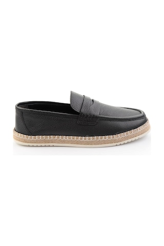 Siyah Hakiki Deri Erkek Loafer Ayakkabı E01698198640 Siyah