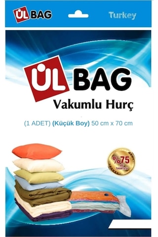 1 Adet Küçük Boy 50 Cm X 70 Cm Elbise Vakumlu Hurç - Vakumlu Poşet Şeffaf