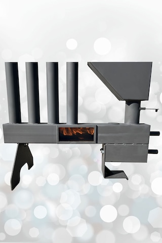 Pelet Sobası Petekli Pelet Soba Camlı Şömine Soba Stove Füze Roket