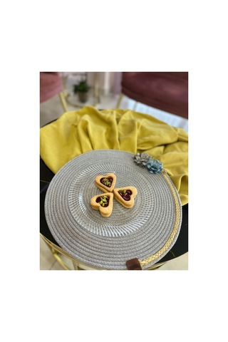 3 Adet Jüt Örme Çiçekli Supla El Yapımı Amerikan Servis Masa Altlığı Placemat 39 Cm Diğer