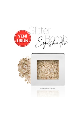 Cre'ars Mücevher Parlaklığında Yoğun Pigmentli Tekli Far Glitter Bomb Eyeshadow 11 Emerald Gleam