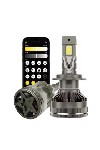 H11 Led Zenon App Kontrolü Bluetooth İle Telefondan 2700k-6500k Renk Değiştiren Araba Farı 2wat-80wat App Uygulama Üzerinden İstenilen Ayar Yapılır Şimşek Etkili 12v