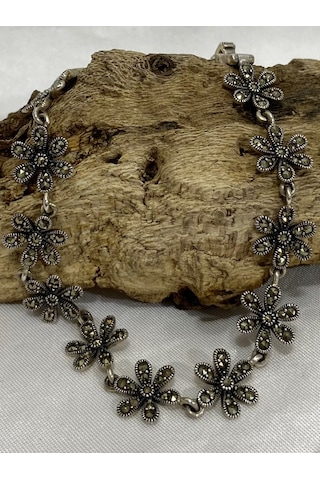 Gümüş Markazit Taşlı Kadın Bileklik Silver