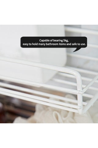 Hfambition Siyah Metal Duvar Takımı: Banyo Ve Mutfak İçin Deliksiz Rak, 1 Adet Yapıştırıcı Kanca İle - Sj190518 Siyah