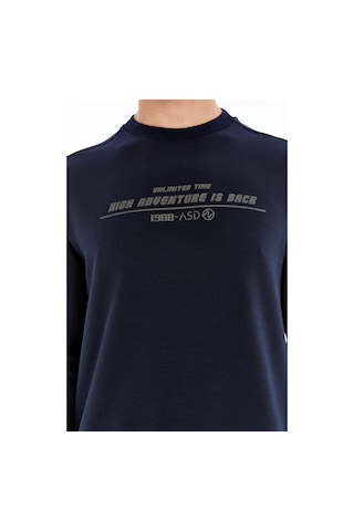 AR-MA Arma Erkek Slim Fit Sweatshirt Yazı Baskılı, Scuba Interlok, Bisiklet Yaka, Basic K30124685502 Lacivert