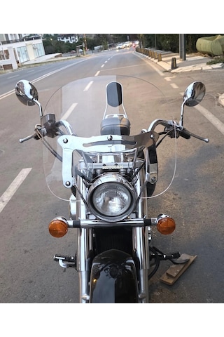Motocam Honda Shadow 750 Ön Cam 1999-2010 Model 45cm Şeffaf Renkli 4mm Aparatsız