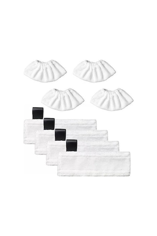 Yifomall Karcher Sc1/sc2/sc4/sc5 Buharlı Fırça İçin Beyaz Mop Kılıfı - 8'li Set