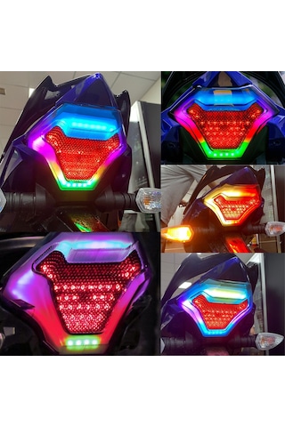 Yamaha Mt-07, Yzf-r3, Y15zr V3 Universal Sinyalli Stop Lambası Rgb Bluetooth App Kontrol 210 Mod