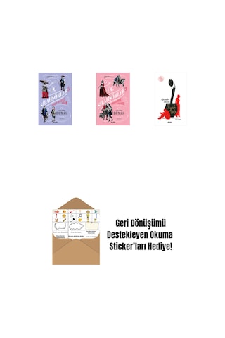 Üç Silahşörler 5 - Demir Maskeli Adam Ciltli + Üç Silahşörler 3 - Bragelonne Vikontu Ciltli + Siyah Lale + Okuma Sticker'ları