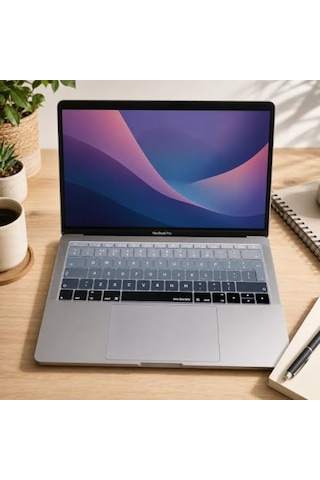İngilizce Klavye Koruyucu Macbook A1534 A1708 Uyumlu Uk Avrupa Ters L Enter Silikon Klavye Koruyucu English Keyboard Cover Siyah Gri