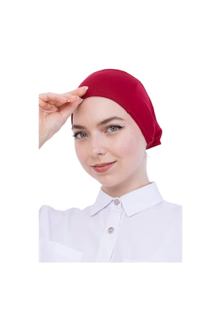 Modish Group Pratik Bone Pamuklu Tesettür İç Bone, Başörtüsü İçin Hazır Viskon Şapka, Namaz Günlük Kullanım İçin Kırmızı